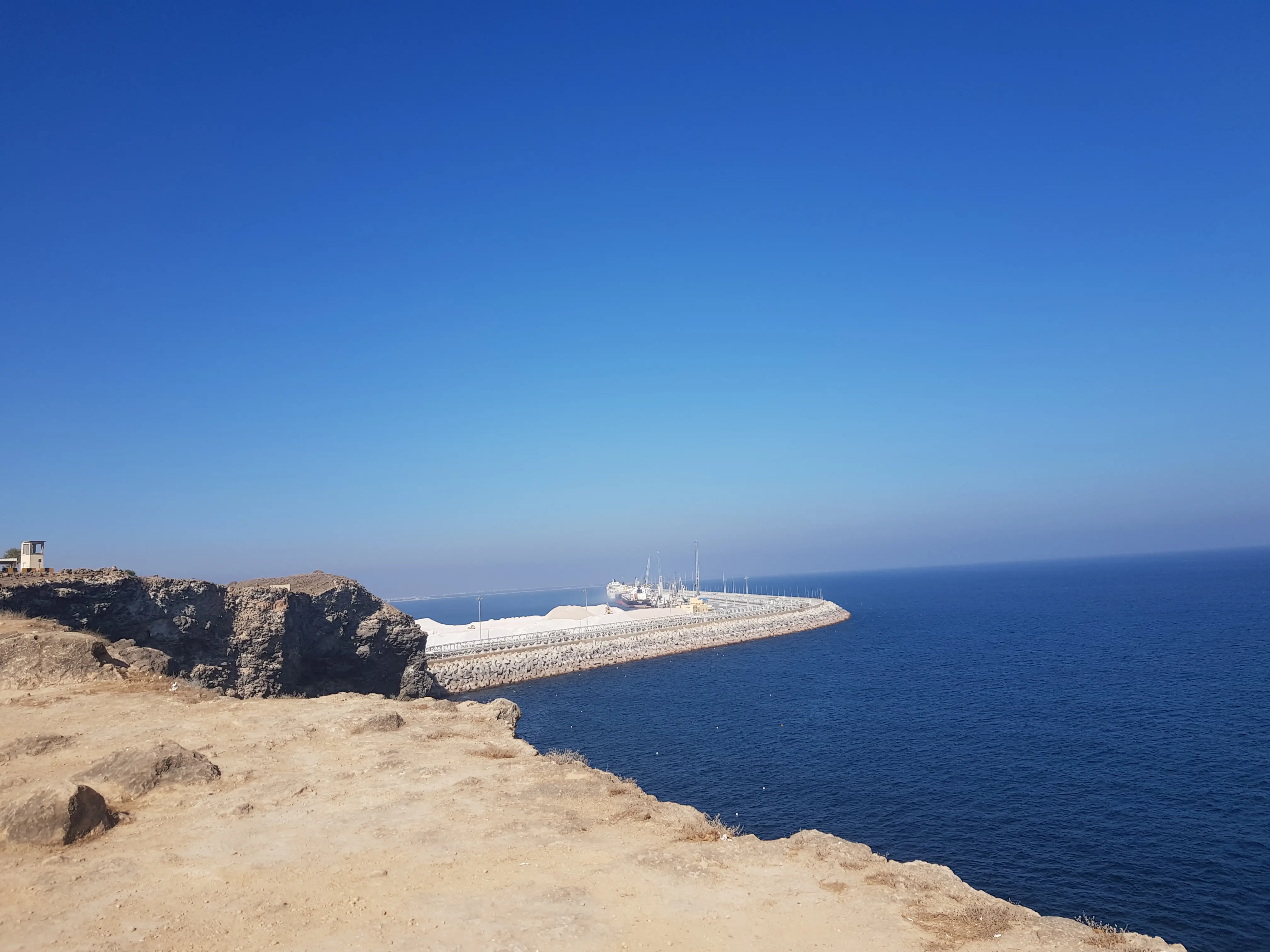 Coastal view in the Salalah port area